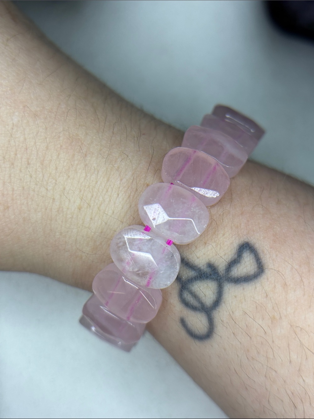 Pink and Rainbow Rose Quartz Stretch Bracelet – Women Jewelry